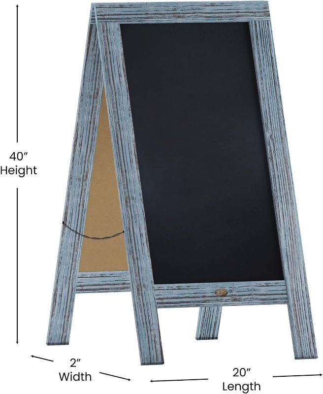 Photo 1 of HBCY Creations Rustic Magnetic A-Frame Chalkboard Sign / Extra Large 40 x 20 Free Standing Chalkboard Easel / Sturdy Sidewalk Sign Sandwich Boa