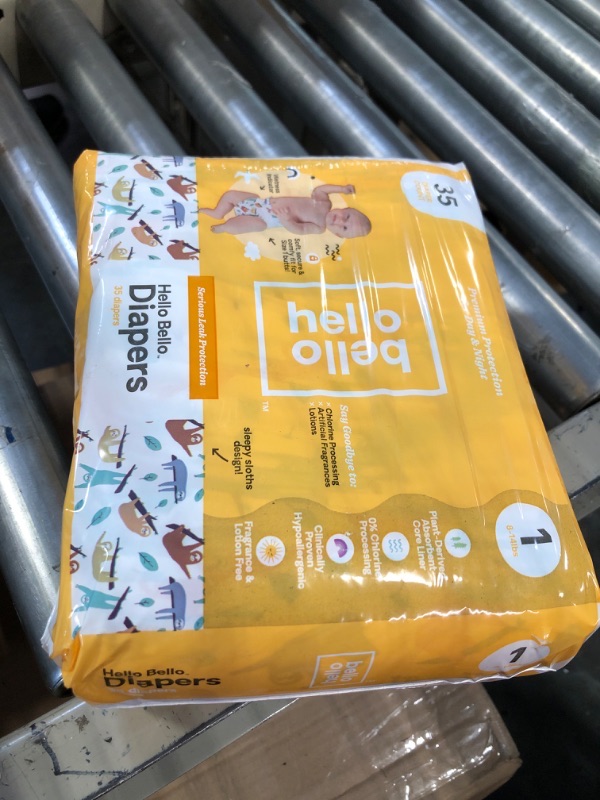 Photo 2 of Hello Bello Diapers - Sleepy Sloths - Size 1 (35ct)