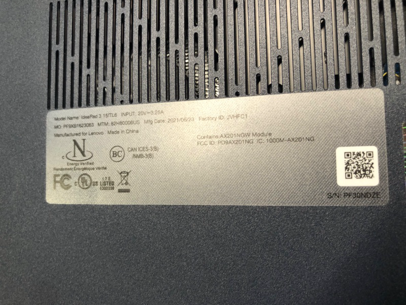 Photo 6 of Lenovo Laptop IdeaPad 3 15ITL6 Intel Core i5 11th Gen 1135G7 (2.40GHz) 8GB Memory 256 GB PCIe SSD Intel Iris Xe Graphics 15.6" Touchscreen Windows 10 Home 64-bit