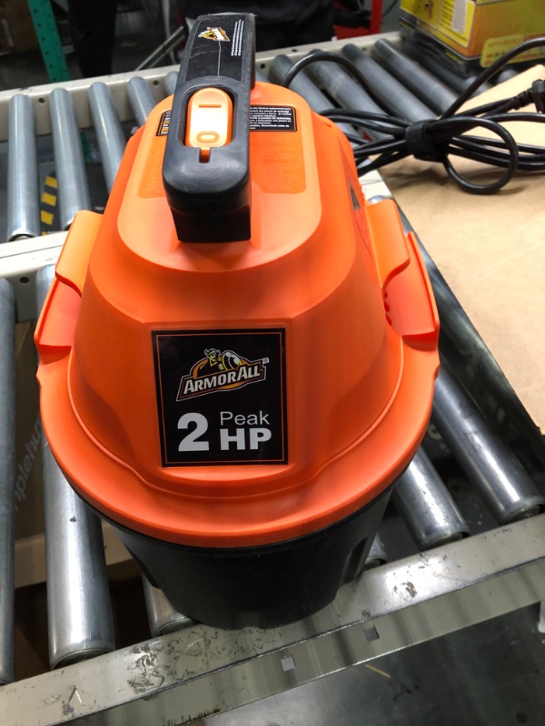 Photo 3 of Armor All, AA255 , 2.5 Gallon 2 Peak HP Wet/Dry Utility Shop Vacuum , Orange 2.5 Gal Vac