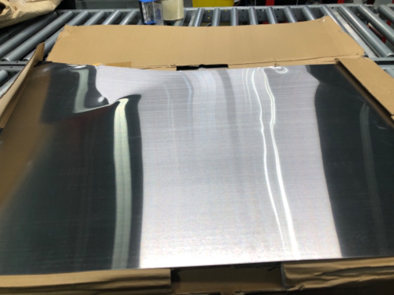 Photo 1 of 14 Gauge Stainless Steel #4 Brushed 304 Sheet Plate 12" x 12"