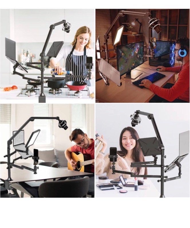 Photo 1 of VIJIM LS21 Desktop Live Stand Set, Flexible Camera Desk Multi Mount Microphone Boom Arm Laptop Stand for Digital Camera DSLR, Webcam, Phone, Tablet, Mic Light, Live Streaming,Online Teaching Meeting