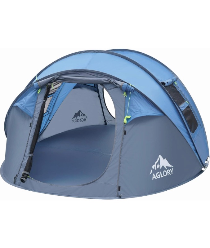 Photo 1 of 4-5Person Easy Pop Up Tent,9.5’X6.8’X49'',Automatic Setup,Waterproof, 2 Doors-Instant Family Tents for Camping, Hiking & Traveling