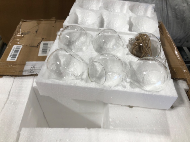 Photo 3 of 100 Pcs 3.15" Hanging Glass Tealight Holder Globe, Plant Terrariums Glass Orbs, Air Plants Tea Light Candle Holders, Package Improved Home Decor Indoor Outdoor Garden (with 2 Holes, 90 Pcs + 10 Pcs)