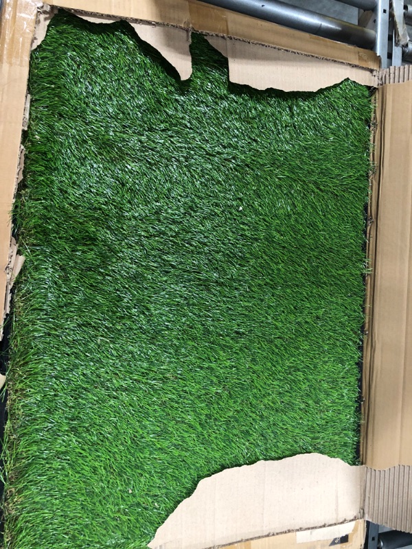 Photo 2 of Artificial Grass Puppy Pee Pad for Dogs and Small Pets - 20x25 Reusable 3-Layer Training Potty Pad with Tray - Dog Housebreaking Supplies by PETMAKER