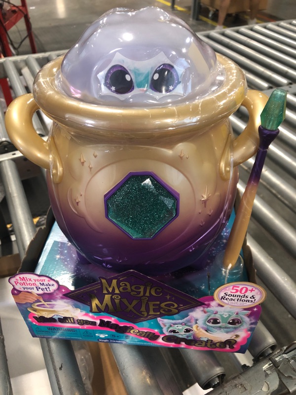 Photo 2 of Magic Mixies Magical Misting Cauldron with Interactive 8 inch Blue Plush Toy and 50+ Sounds and Reactions, Multicolor