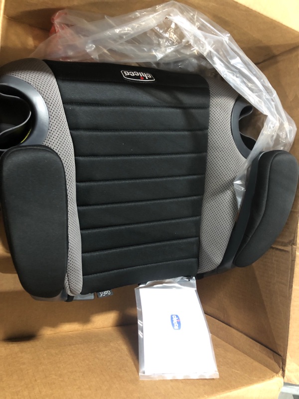 Photo 1 of Chicco GoFit Backless Booster Car Seat, Travel Booster Seat for Car, Portable Car Booster Seat for children 40-110 lbs. | Shark/Black/Grey Shark GoFit