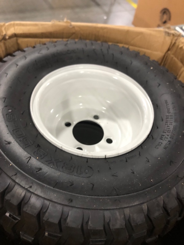 Photo 3 of 18x8.50-8 Lawn Mower Tires, 18x8.50x8 4PR Turf Tires with Rims for Lawn Mowers/Garden Tractors/Zero-turn Mowers/Golf Cart (Outer tyre)