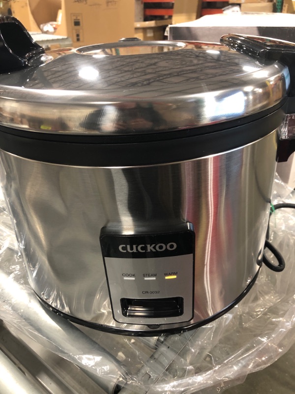Photo 2 of CUCKOO CR-3032 | 30-Cup (Uncooked) Commercial Rice Cooker & Warmer | Automatic Warm Mode, Nonstick Inner Pot, Detachable Inner Lid | Stainless Steel