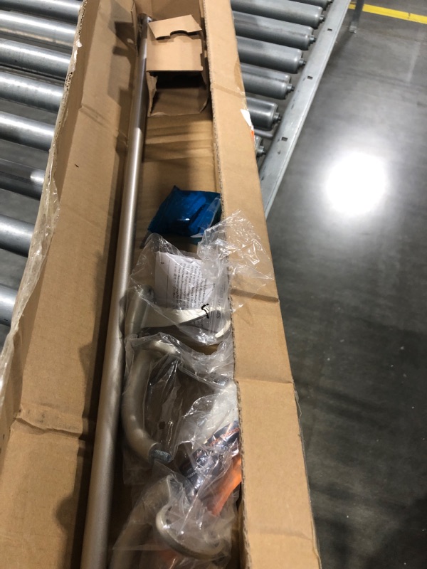 Photo 1 of Amazon Basics Room Darkening Blackout Curtain Rod - 48" to 88", Nickel Nickel 48" to 88" 5/8-Inch Rod