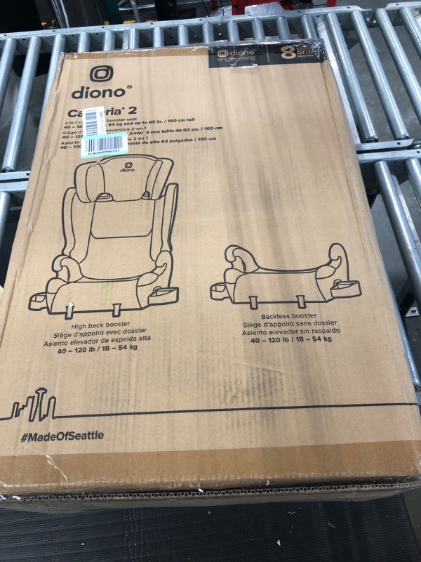 Photo 2 of Diono Cambria 2 XL 2022, Dual Latch Connectors, 2-in-1 Belt Positioning Booster Seat, High-Back to Backless Booster with Space and Room to Grow, 8 Years 1 Booster Seat, Black NEW! Black