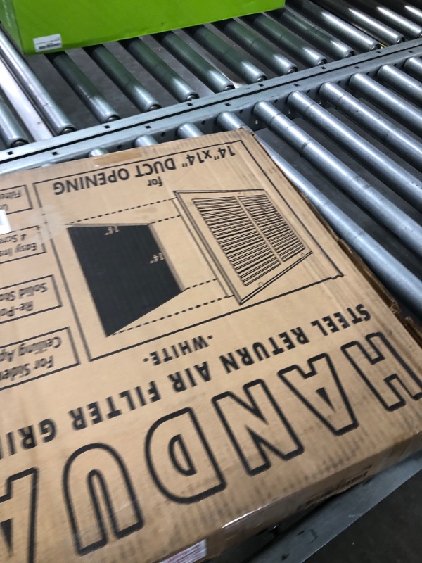 Photo 2 of 14"W x 14"H [Duct Opening Measurements] Steel Return Air Filter Grille [Removable Door] for 1-inch Filters | Vent Cover Grill, White | Outer Dimensions: 16 5/8"W X 15 5/8"H for 14x14 Duct Opening Duct Opening style: 14 Inchx14 Inch