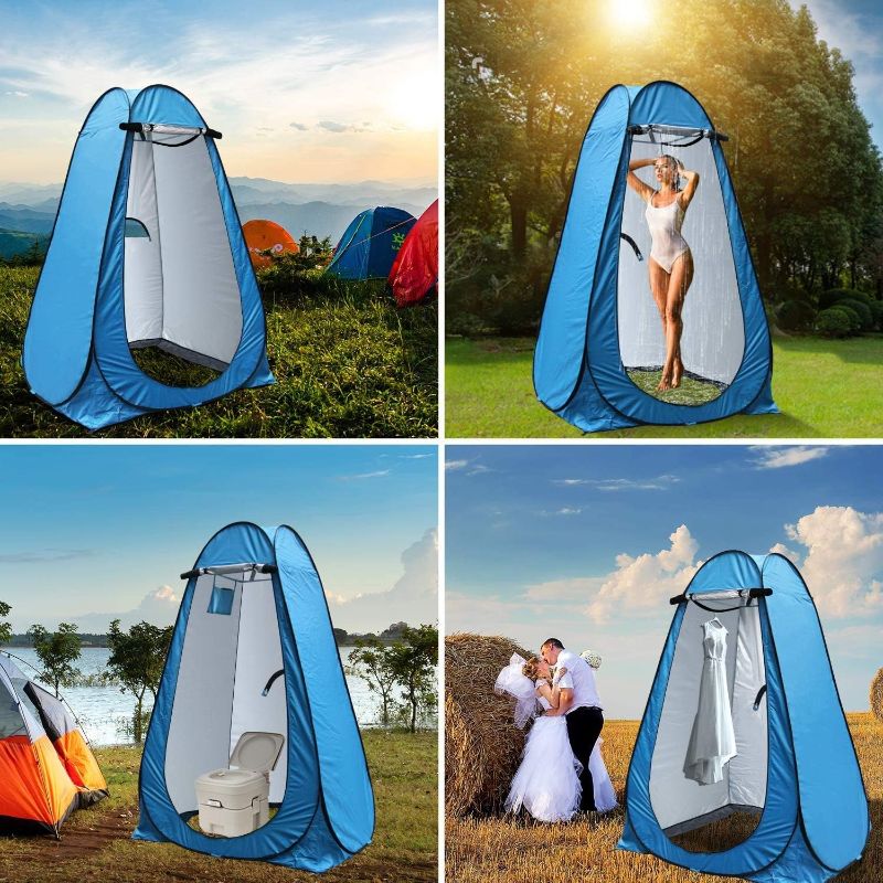 Photo 1 of anngrowy Pop Up Privacy Tent Shower Tent Portable Outdoor Camping Bathroom Toilet Tent Changing Dressing Room Privacy Shelters Room for Hiking and Beach Sun Shelter Picnic Fishing– UPF40+ Waterproof
