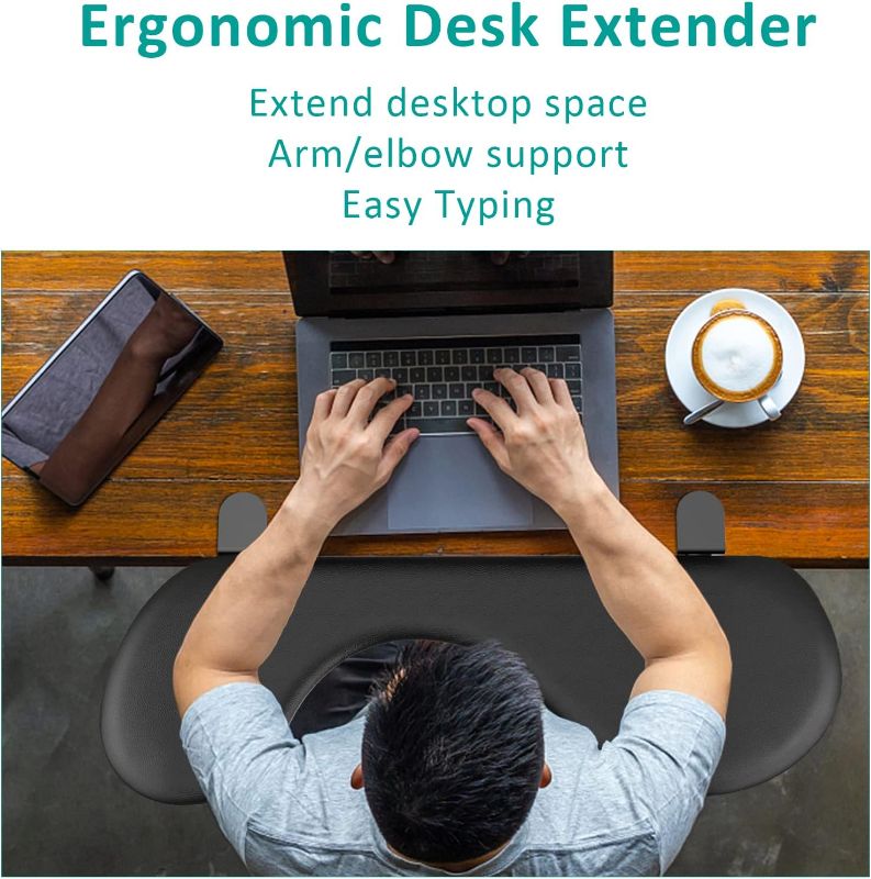 Photo 1 of Giecy Desk Extender Adjustable Arm Rest Support for arm Support for Computer Desk Ergonomic Arm Rest Extender Rotating Mouse Pad Holder for Table Office Desk