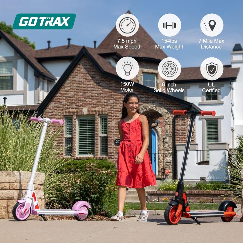 Photo 1 of Gotrax GKS Lumios/Plus Kids Electric Scooter, Max 7.5mph Power by 150W Motor and 60 min Ride Time, 6" LED Flash Wheel or Deck Lights, Approved UL Certificate for Kids Ages 6-12