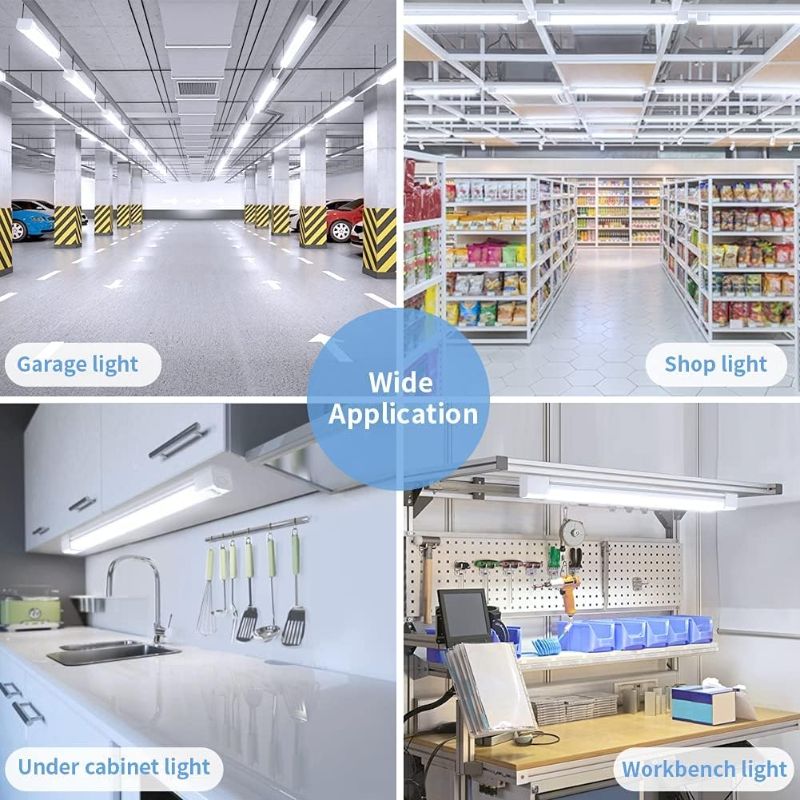Photo 1 of Airand LED Shop Light, 2FT 4FT Plug-in LED Ceiling Light, 18W 1800LM 5000K Linkable Utility Under Cabinet Light, Waterproof Hardwired Closet Light Tube with Switch Cord for Kitchen Garage Office Shop