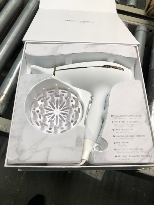 Photo 1 of Kristin Ess Hair Iconic Style Professional Blow Dryer, Ionic Settings for Smoothing + Frizz Control, 2 Speeds, 3 Heat Settings, Dual Voltage, 1875W