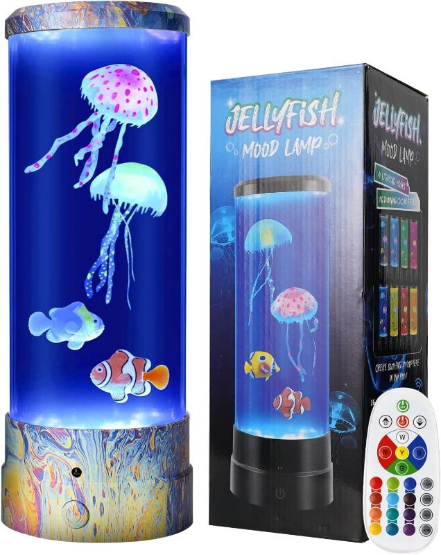 Photo 1 of KUSENS Jellyfish Lamp, 16 Color Setting Jellyfish Lamp for Adult Kids, Mood Light Home Office Room Desktop Decor Jellyfish Night Light Novelty Gifts for Men Women Kids