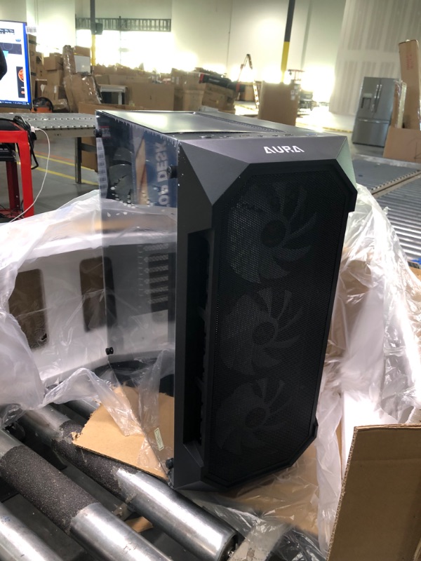 Photo 3 of GAMDIAS ATX Mid Tower Gaming Computer PC Case with Side Tempered Glass, 4X 120mm ARGB Case Fans and Sync with 5V RGB Motherboard