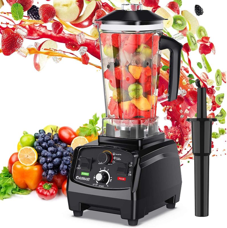 Photo 1 of GEMAT Professional Countertop Blender with 1400-Watt Base, Smoothie Blender,Built-in Timer,High Power Blender 2L Cups for Frozen Drinks,Shakes and Smoothies