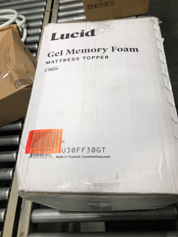 Photo 1 of Lucid 3 Inch Mattress Topper FULL - Gel Infused Memory Foam – Memory Foam Mattress Topper Queen – Ventilated Design – CertiPur Certified Queen 3 Inch Topper Only