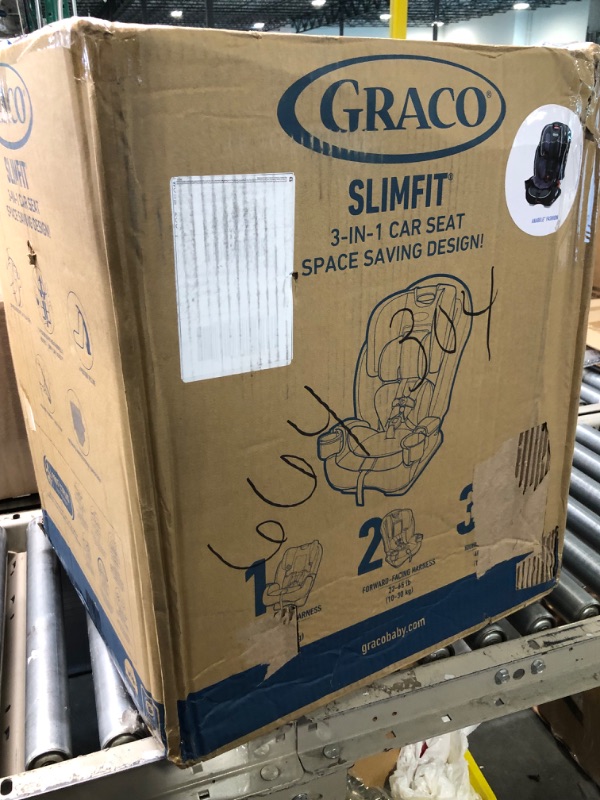 Photo 1 of Graco SlimFit 3 in 1 Car Seat, Slim & Comfy Design Saves Space in Your Back Seat, Annabelle, 1 Count (Pack of 1) SlimFit Annabelle