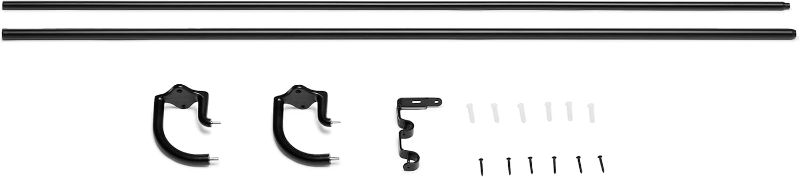 Photo 1 of Amazon Basics Room Darkening Double Curtain Rod - 48" to 88", Black Black 48" to 88" Double Rod