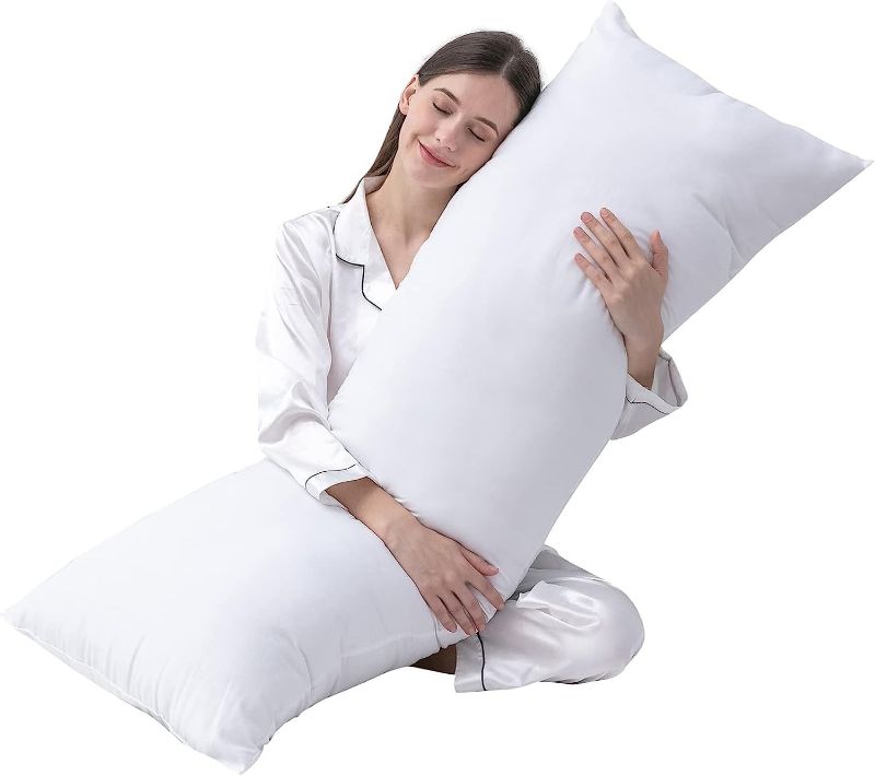 Photo 1 of  Large Body Pillow Insert- Breathable Full Body Pillow for Side Sleeper - Soft Long Bed Pillow for Adults - 20 x 54 inch
