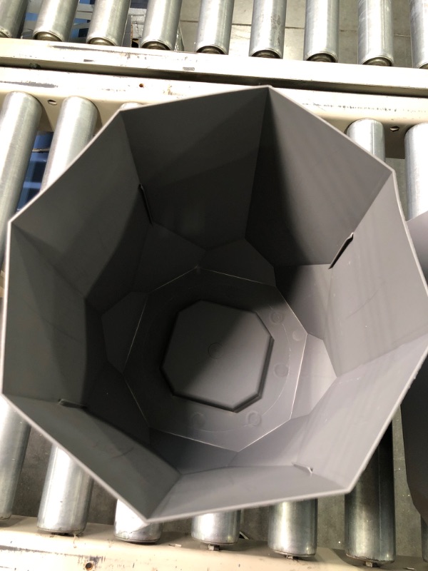 Photo 1 of Bloem Tuxton Modern Hexagon Small Planter: 10" - Charcoal - Matte Finish, Durable Resin, Modern Design, Optional Drainage Holes, for Indoor and Outdoor Use, Gardening, 2.7 Gallon Capacity