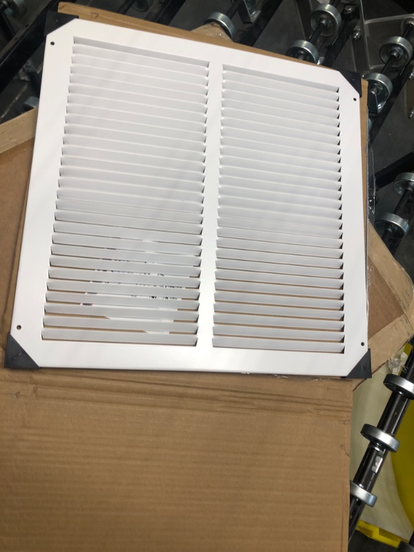 Photo 3 of 12"w X 12"h Steel Return Air Grilles - Sidewall and Ceiling - HVAC DUCT COVER - White [Outer Dimensions: 13.75"w X 13.75"h]