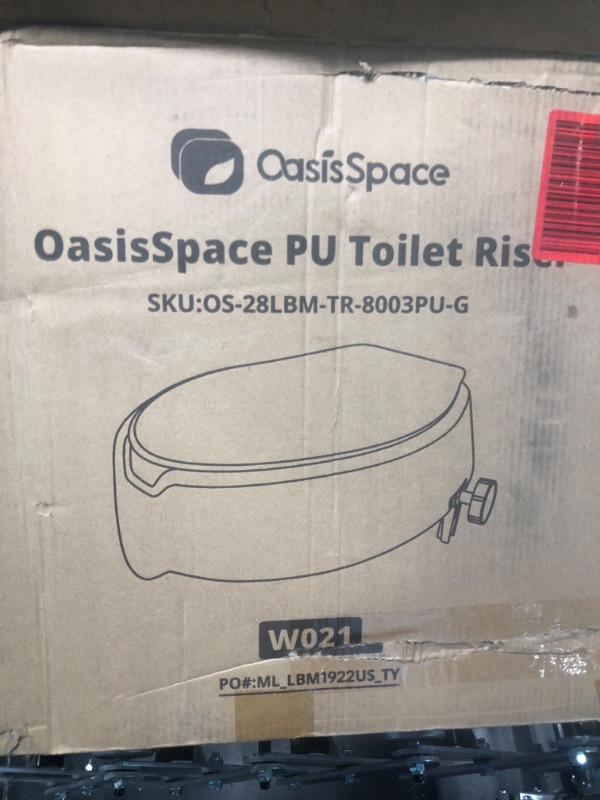 Photo 1 of OasisSpace Toilet Seat Risers with Lid and Lock- Padded Toilet Seat Adults, Raised Toilet Seat for Standard and Elongated Toilet, Elevated Toilet Seat 4 Inch for Assistance Bending or Sitting