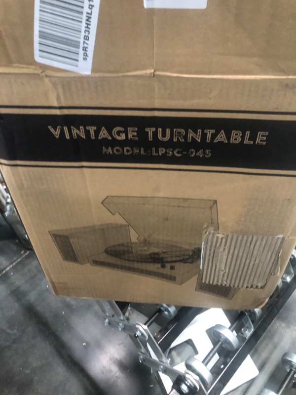 Photo 1 of LP&No.1 Record Player, Wireless Turntable with Stereo Bookshelf Speakers,Vinyl Record Player,Support Bluetooth,Auto-Stop.(Yellow Wood) Deep Yellow