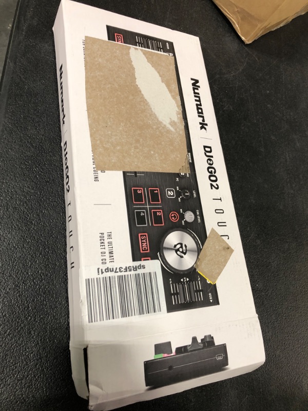 Photo 1 of Numark DJ2GO2 Touch – Compact 2 Deck USB DJ Controller For Serato DJ with a Mixer / Crossfader, Audio Interface and Touch Capacitive Jog Wheels