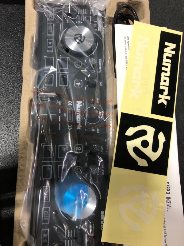 Photo 1 of Numark DJ2GO2 Touch – Compact 2 Deck USB DJ Controller For Serato DJ with a Mixer / Crossfader, Audio Interface and Touch Capacitive Jog Wheels