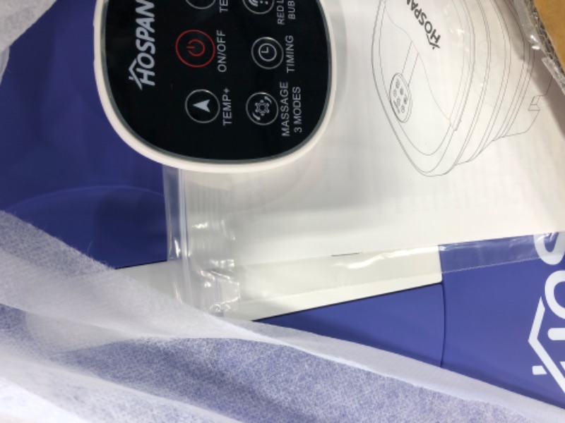 Photo 1 of HOSPAN (2022.8 Upgrade Collapsible Foot Spa Electric Rotary Massage, Foot Bath with Heat, Bubble, Remote, and 24 Motorized Shiatsu Massage Balls. Pedicure Foot Spa for Feet Stress Relief - FS02A Blue