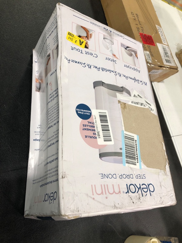 Photo 1 of Dekor Mini Hands-Free Diaper Pail | White | Easiest to Use | Just Step – Drop – Done | Doesn’t Absorb Odors | 20 Second Bag Change | Most Economical Refill System White Diaper Pail