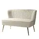 Photo 1 of Monica Modern Velvet Curved Tufted Back Loveseat with Metal Tapered Legs