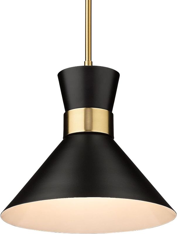 Photo 1 of Z-Lite 728P13-MB-HBR Soriano - 1 Light Pendant, Finish Color: Matte Black/Heritage Brass
