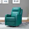 Photo 1 of Prudencia Teal Rocker Recliner with Wingback