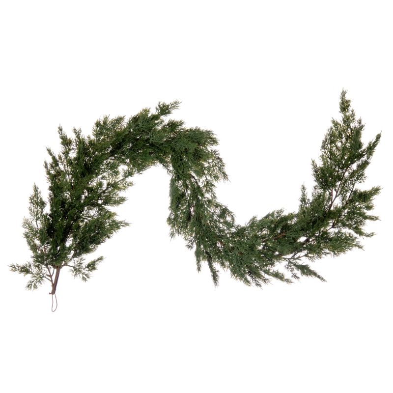 Photo 1 of Vickerman 66" Artificial Green Cypress Full Garland.
