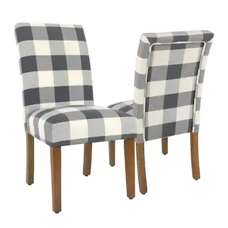 Photo 1 of HomePop Parsons Dining Chair - Blue Plaid (set of 2)
