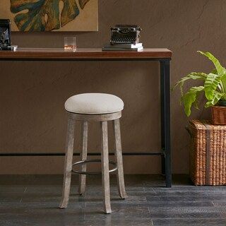 Photo 1 of The Gray Barn Tipperary Light Grey Backless 30-inch Swivel Bar Stool