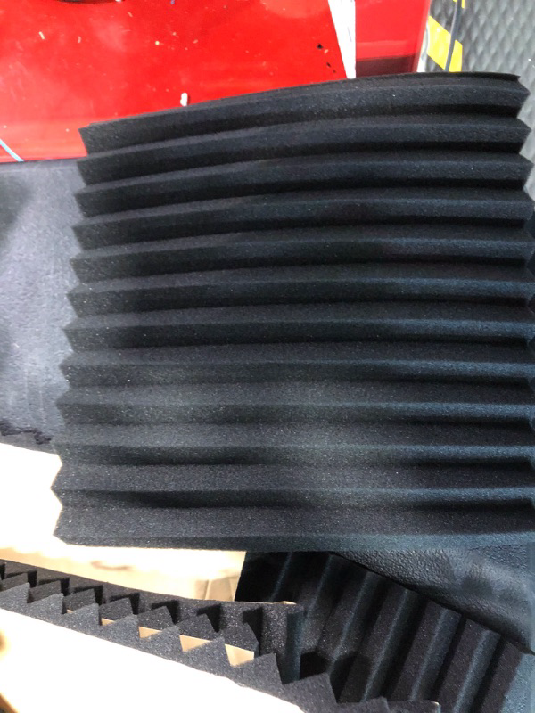Photo 3 of 48 Pack Acoustic Foam Panel Wedge Studio Soundproofing Wall Tiles 12" X 12" X 1" Black