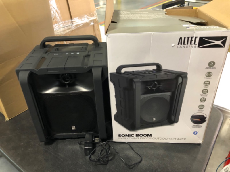 Photo 2 of Altec Lansing Sonic Boom - Waterproof Bluetooth Speaker with Phone Charger, IP67 Outdoor Speaker, 3 USB Charging Ports, 50 Foot Range & 20 Hours Battery Life