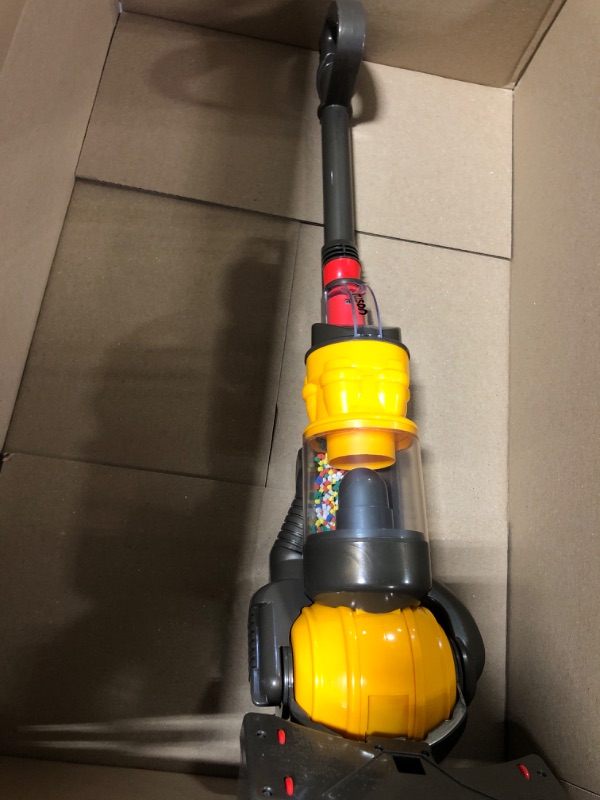 Photo 3 of Casdon Dyson Ball | Miniature Dyson Ball Replica For Children Aged 3+ | Features Working Suction To Add Excitement To Playtime Grey/Yellow