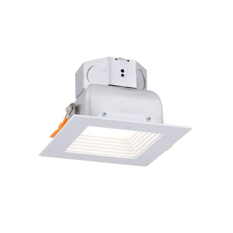 Photo 1 of Amax Lighting 4" Square LED Baffle Recess Down Light, 9W, 120V, 3000K, White