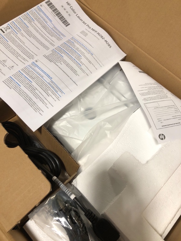 Photo 1 of HP Color LaserJet Pro M283fdw Wireless All-in-One Laser Printer, Remote Mobile Print, Scan & Copy, Duplex Printing, Works with Alexa (7KW75A), White