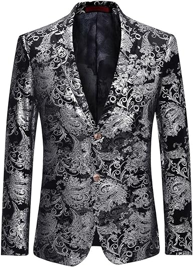 Photo 1 of Cloudstyle Men's Dress Floral Suit Notched Lapel Slim Fit Stylish Blazer Dress Suit