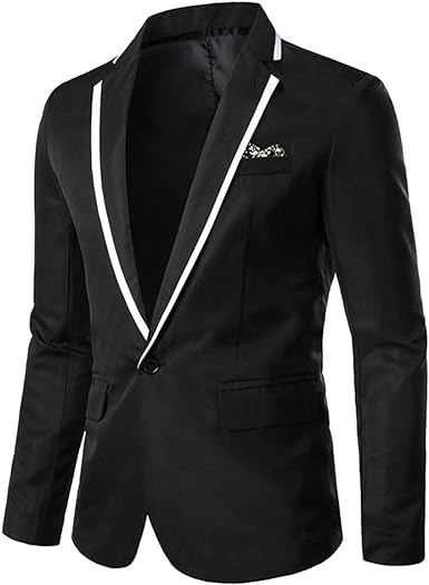 Photo 1 of Cloudstyle Mens Casual Slim Fit Suit Jacket 1 Button Daily Blazer Business Sport Coat Tops