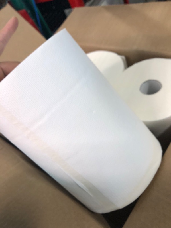 Photo 4 of High Capacity TAD Towel rolls, 10" Roll, White, 6 Rolls Premium Quality Fits Touchless Automatic roll Towel Dispenser